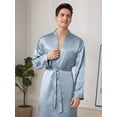 thumbnail image 2 of Men's Solid Color Bathrobe With Waist Belt, Home Clothing, 2 of 5