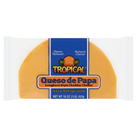 Tropical Cheese Queso De Papa Longhorn Style Mild Cheddar, 16oz, Refrigerated
