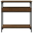 thumbnail image 2 of vidaXL Console Table with Shelf Brown Oak 29.5"x11.4"x29.5" Engineered Wood, 2 of 6