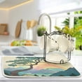 thumbnail image 5 of Yayeee Dish Drying Mat for Kitchen Counter 16"x18" Microfiber Absorbent Pad, Pine Tree Rainbow, 5 of 7