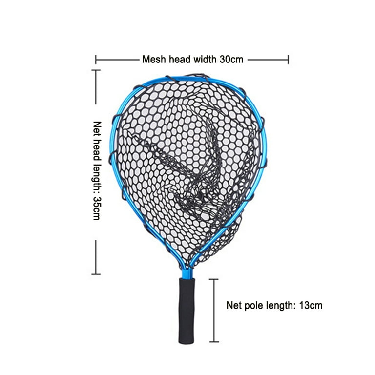Collapsible Fishing Net Mesh Hole Fish Catch Release Landing Dip Net (Blue), Size: As Shown, Other
