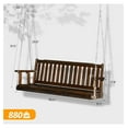 thumbnail image 4 of JTAOT Heavy Duty 880 LBS 5 FT Wooden Porch Swing Outdoor, Outdoor Hanging Swing Bench (5 FT, Rustic), 4 of 7