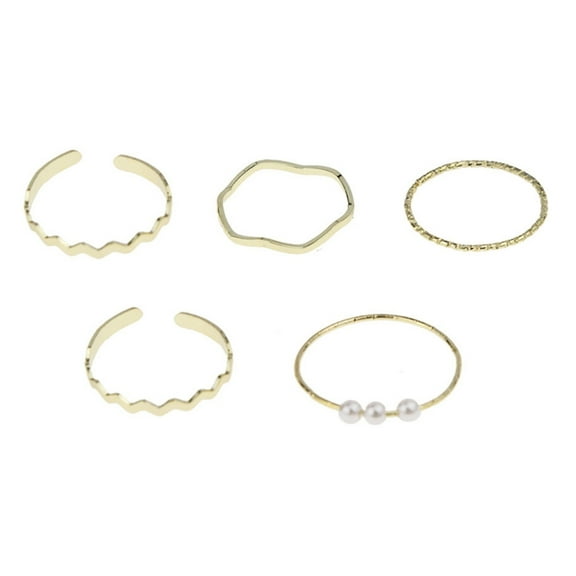 5 Pcs Vintage Knuckle Stackable Rings Set for Women Bohemian Gold Plated Comfort Fit Joint Finger Rings Gift