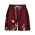 thumbnail image 5 of Teissuly Women Summer Illustration Lace Up Elastic Pocket Casual Shorts, 5 of 5