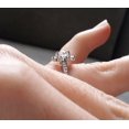 thumbnail image 3 of HeartsAndYou 3ct Round Cut Moissanite Square Halo Solitaire Engagement Ring for Women 18k White Gold over Silver, 3 of 6