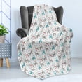 thumbnail image 4 of Llama Soft Flannel Fleece Throw Blanket, Illustration of Cactus Plants and Animal with Orient Ornaments Ethnic, Cozy Plush for Indoor and Outdoor Use, 50" x 60", Multicolor, by Ambesonne, 4 of 5