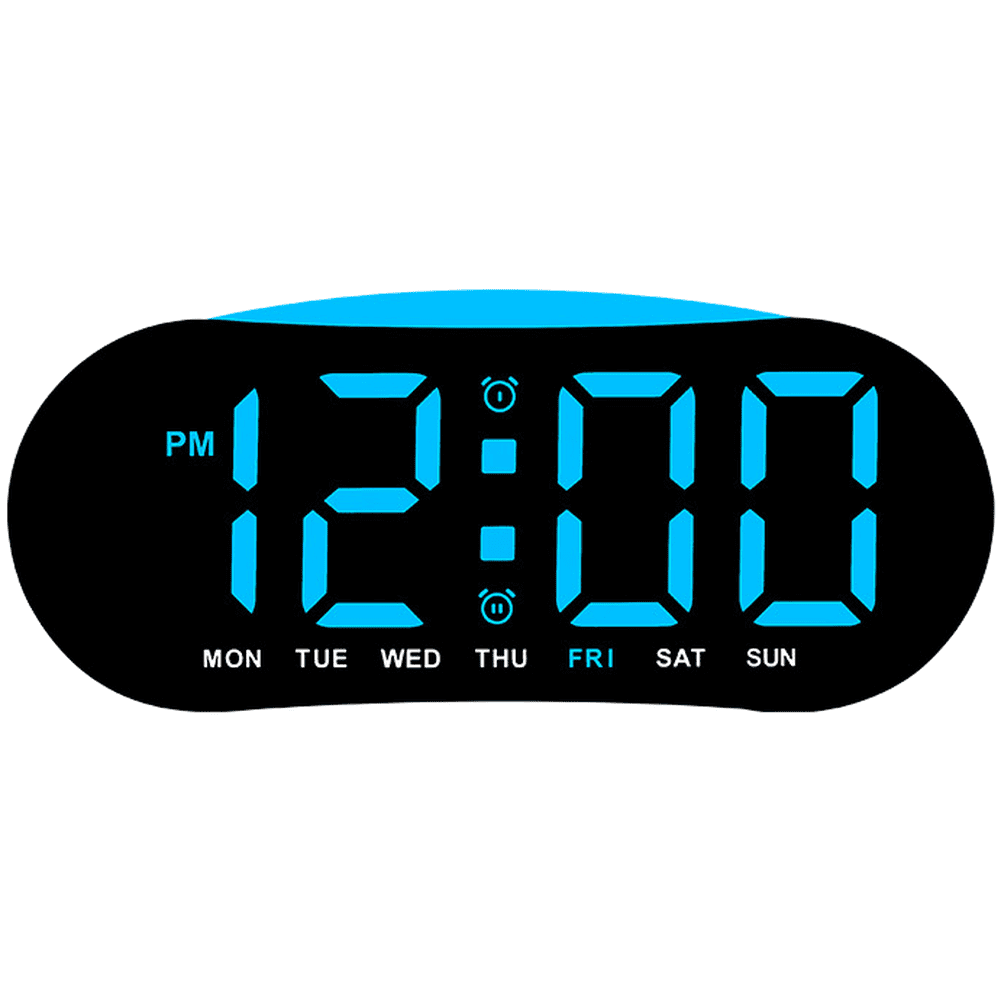 JUANCHENG Digital Clock LED Display Day Date Week Dual Alarm Adjustable Color Backlight blue JUANCHENG Digital Clock LED Display Day Date Week Dual Alarm Adjustable Color Backlight blue 70