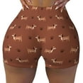 thumbnail image 2 of Lsque Dachshund Dog Puppy Pattern High Waisted Biker Shorts for Women-Tummy Control Fitness Athletic Workout Running Yoga Gym Shorts,Moisture-Wicking-Large, 2 of 9