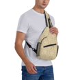 thumbnail image 7 of Crossbody Bags for Women Men - Damask Beige Tan Brown Casual Sling Bag Backpack Trendy Chest Bag for Travel Sports Gym Running Hiking, 7 of 7