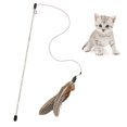 thumbnail image 1 of Baguette Teaser pour Chat Fausse Plume Cloche Décor Jouet Interactif pour Chat Jouet d'Entraînement pour Chat, 1 of 10