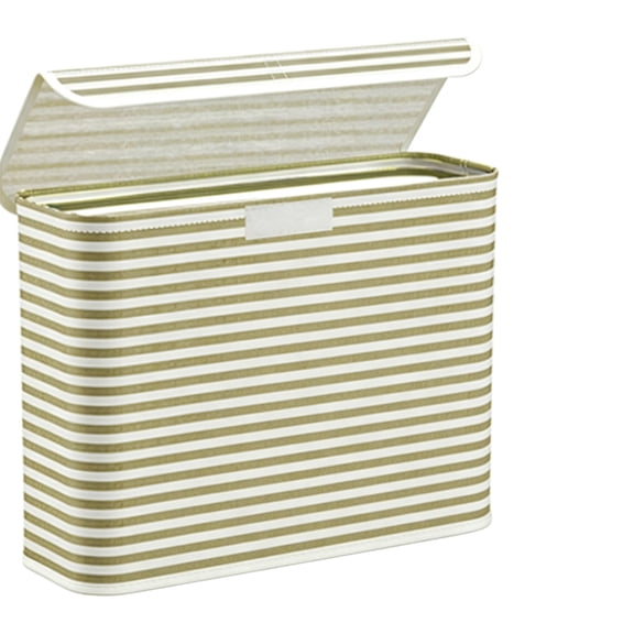 Leodye 1PCS Foldable Fabric Toilet Paper Storage Basket with Lid Freestanding Multi Function Bathroom Organizer for Tissue Towels Daily Toiletries -17x13x6in
