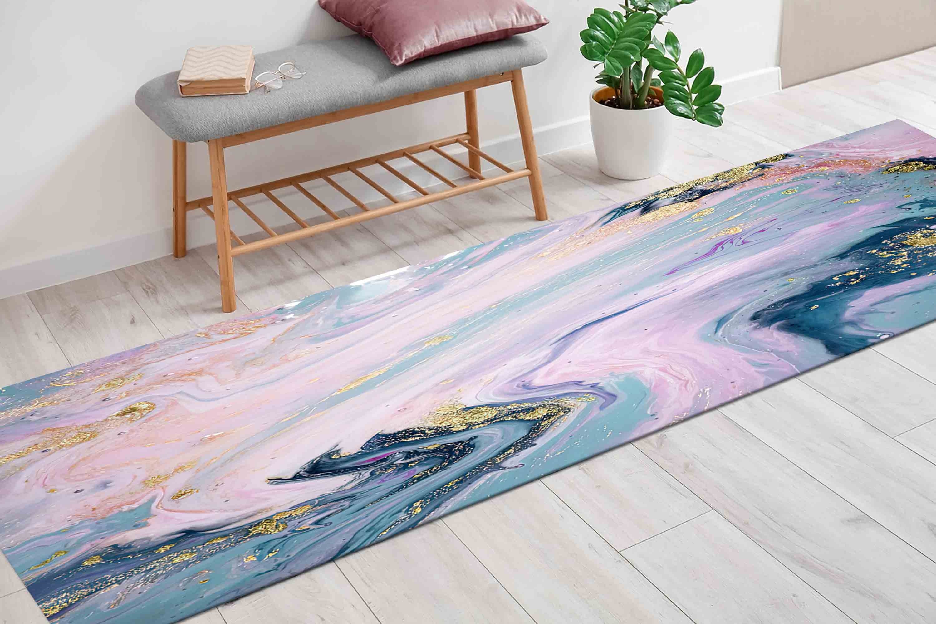 Alcohol Ink Rug, Car Mat Rugs, Modern Marble Rugs, Colorful Rugs  display picture 1