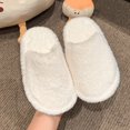 thumbnail image 5 of Kids Solid Color House Slippers, Boys Girls Simple Plain Fuzzy Open Back Indoor Slippers Warm Winter Home Slippers for Little Child to Big Kids 5.5-12 Years, 5 of 6