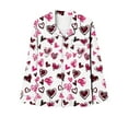 thumbnail image 7 of HaoXianJian 2 Pack Womens Pajama s Long Sleeve with Long Pajama Pant V-neck Soft Sleepwear Heart Printed Pjs Loungewear s Plus Size 2X 3X, 7 of 7