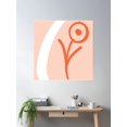 thumbnail image 2 of Minimalist Bloom In Watermelon Pink Poster Wall Art, Modern Wall Decor For Living Room Bedroom, 30x30 UNFRAMED, 2 of 3