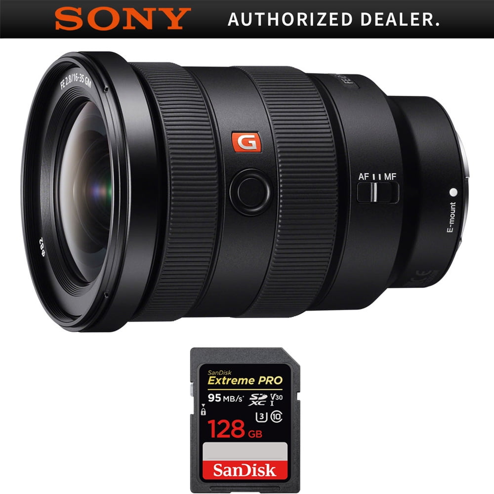 Sony (SEL1635GM) FE 16-35mm F2.8 GM Wide-angle Zoom Lens Full-Frame E-Mount  Cameras w/ Sandisk Extreme PRO SDXC 128GB UHS-1 Memory Card - Walmart.com
