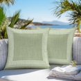 thumbnail image 3 of Sage Green Geometric Throw Pillow Covers 24x24 Inch Set of 2, White Greek Key Design Burlap Modern Art Waterproof Outdoor Pillow Covers, Decorative Cushion Pillowcases for Couch, Sofa, Bed, Patio, 3 of 9