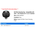 thumbnail image 2 of Filter Housing Cap - Compatible with 2007 - 2012 Mazda CX-7 2.3L 4-Cylinder 2008 2009 2010 2011, 2 of 2