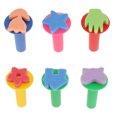 thumbnail image 1 of BEADCEST Kids Finger Paint Set with Cartoon Designs and Easy Clean Sponges for Creative Fun Multi Color 6pcs, 1 of 5