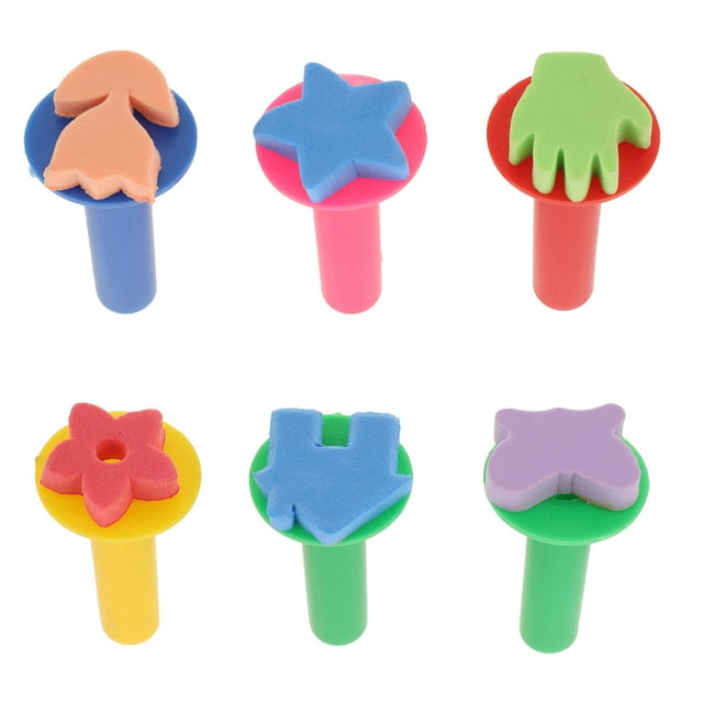 BEADCEST Kids Finger Paint Set with Cartoon Designs and Easy Clean Sponges for Creative Fun Multi Color 6pcs