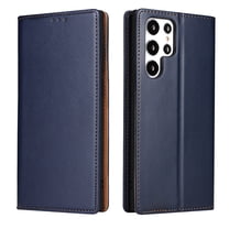 Wallet Case For Samsung Galaxy S24 Ultra, Luxury Premium Leather Flip Strong Magnetic Closure [Kickstand][RFID Blocking][Card Holder Slots] Retro Shockproof Phone Cover Men/Women, blue