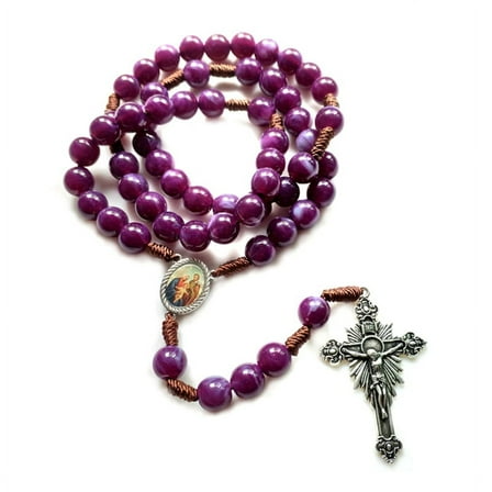 HGYCPP Vintage Rosary Catholic Prayer Beads Necklace Christ Jesus Cross Pendant Necklace Beaded Religious Jewelry Gift