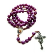 HGYCPP Vintage Rosary Catholic Prayer Beads Necklace Christ Jesus Cross Pendant Necklace Beaded Religious Jewelry Gift
