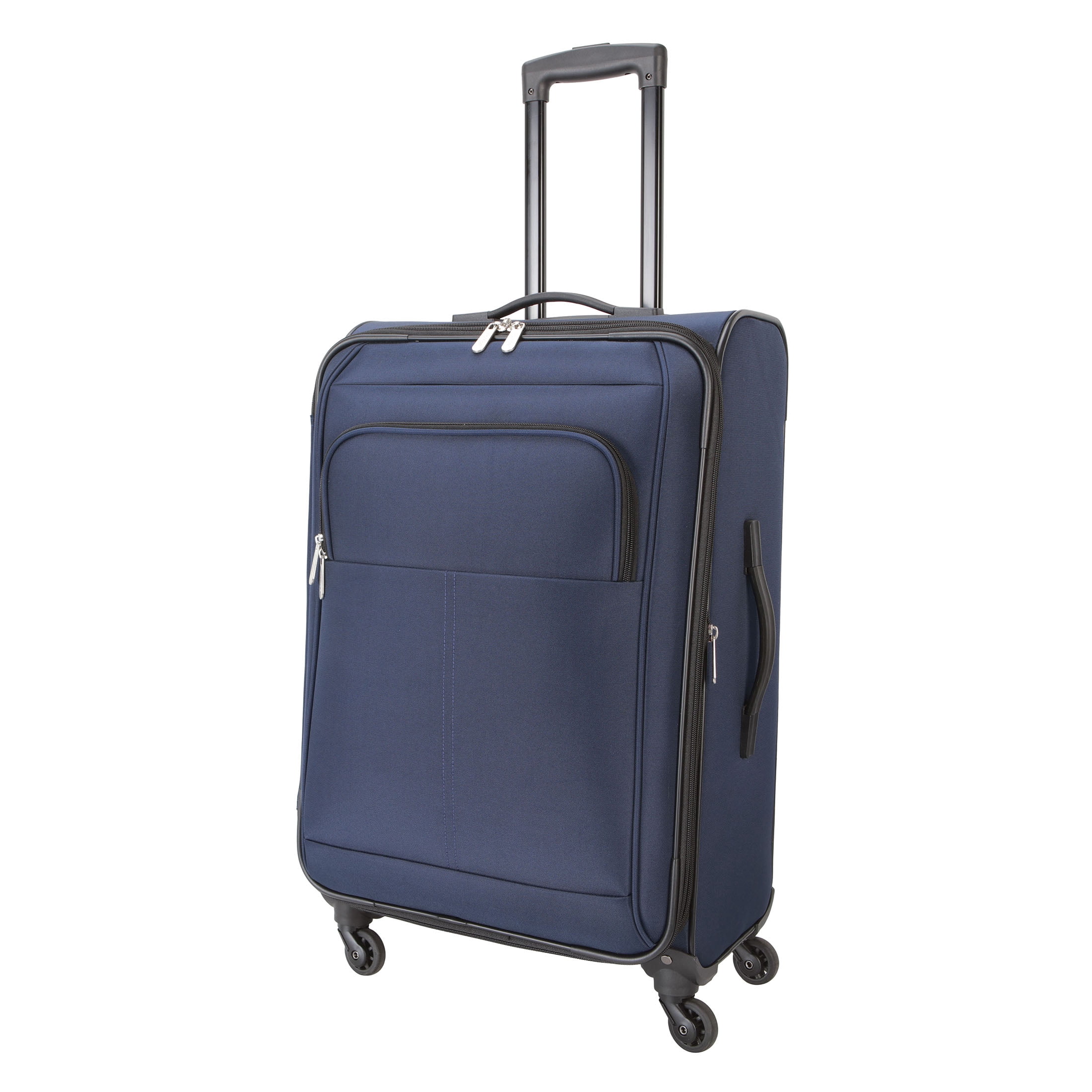 Protégé 7-Piece Softside Polyester Luggage Set With 360 Spinner Wheels and Divider Pockets, Includes 28-inch Checked, 24-inch Checked, 20-inch Carry-On, 2 Large and 2 Medium Packing Cubes, Blue Cove