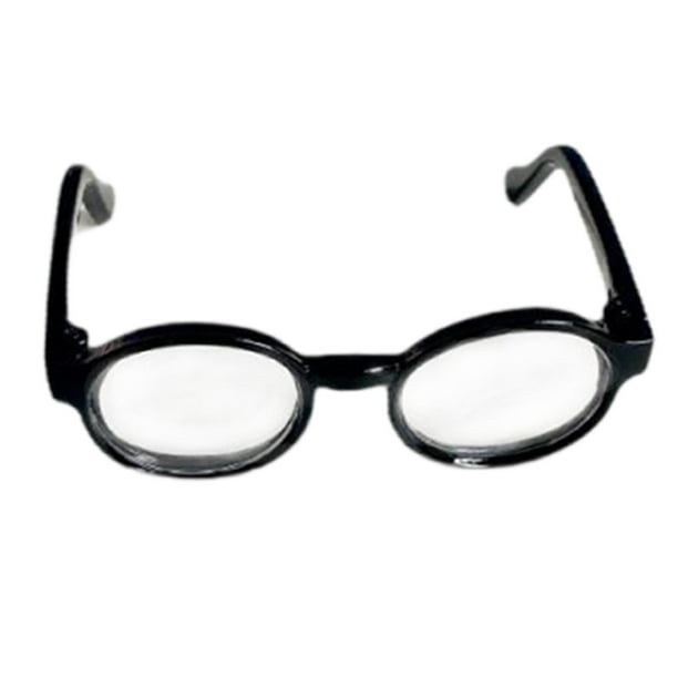 Muñeca con gafas, juguete para hacer tú mismo, manualidades, regalo de cumpleaños, linda decoración, mini muñeca con gafas. Negro