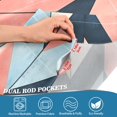 thumbnail image 3 of Yayeee Kitchen Curtains Tier Pair Light Filtering 27"x36" Rod Pocket Short Cafe Window Panel, Pink Geometric, 3 of 7