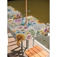 thumbnail image 2 of Outdoor Tablecloth with Umbrella Hole for Patio/Picnic/Party/Camping, Sunflower Vintage Waterproof Table Cloth Square Cover Washable, Yellow Floral Summer Botanical Retro Art (60"x 60"), 2 of 8