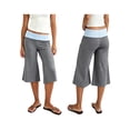 thumbnail image 2 of LMLYSoH Women's Capri Pants Fold Over Waistband Low Rise Contrast Color Wide Leg Cropped Lounge Trousers, 2 of 8