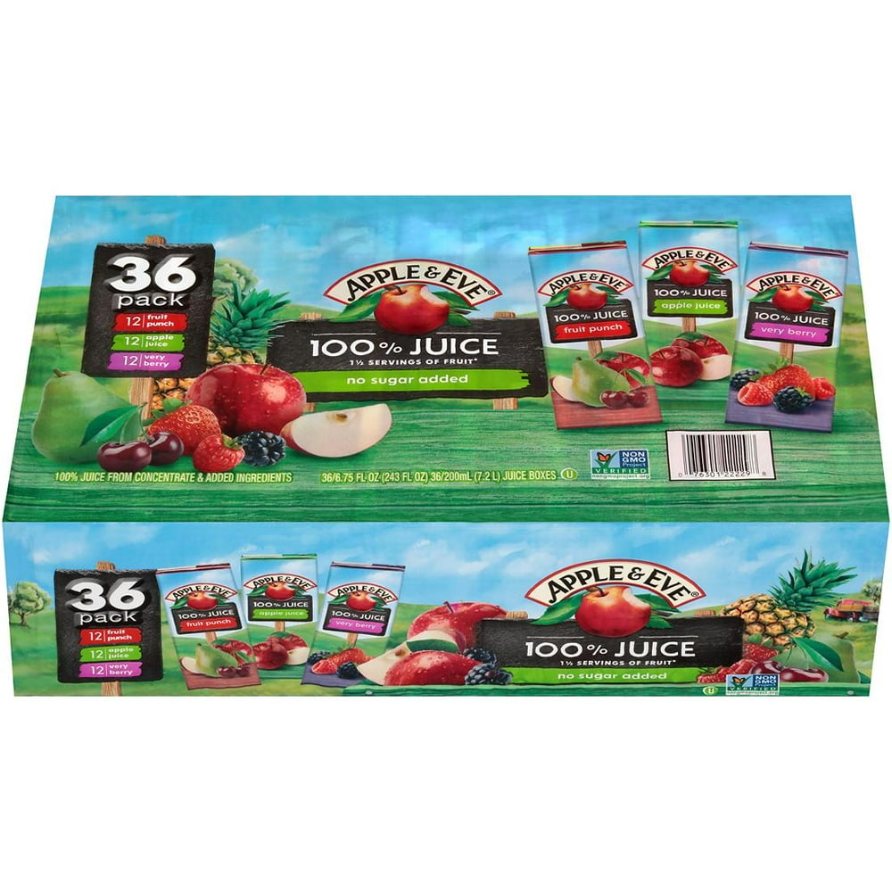 Fruit Juice Bonus Variety Pack, 36 pk./6.7 oz.by Apple & Eve 100