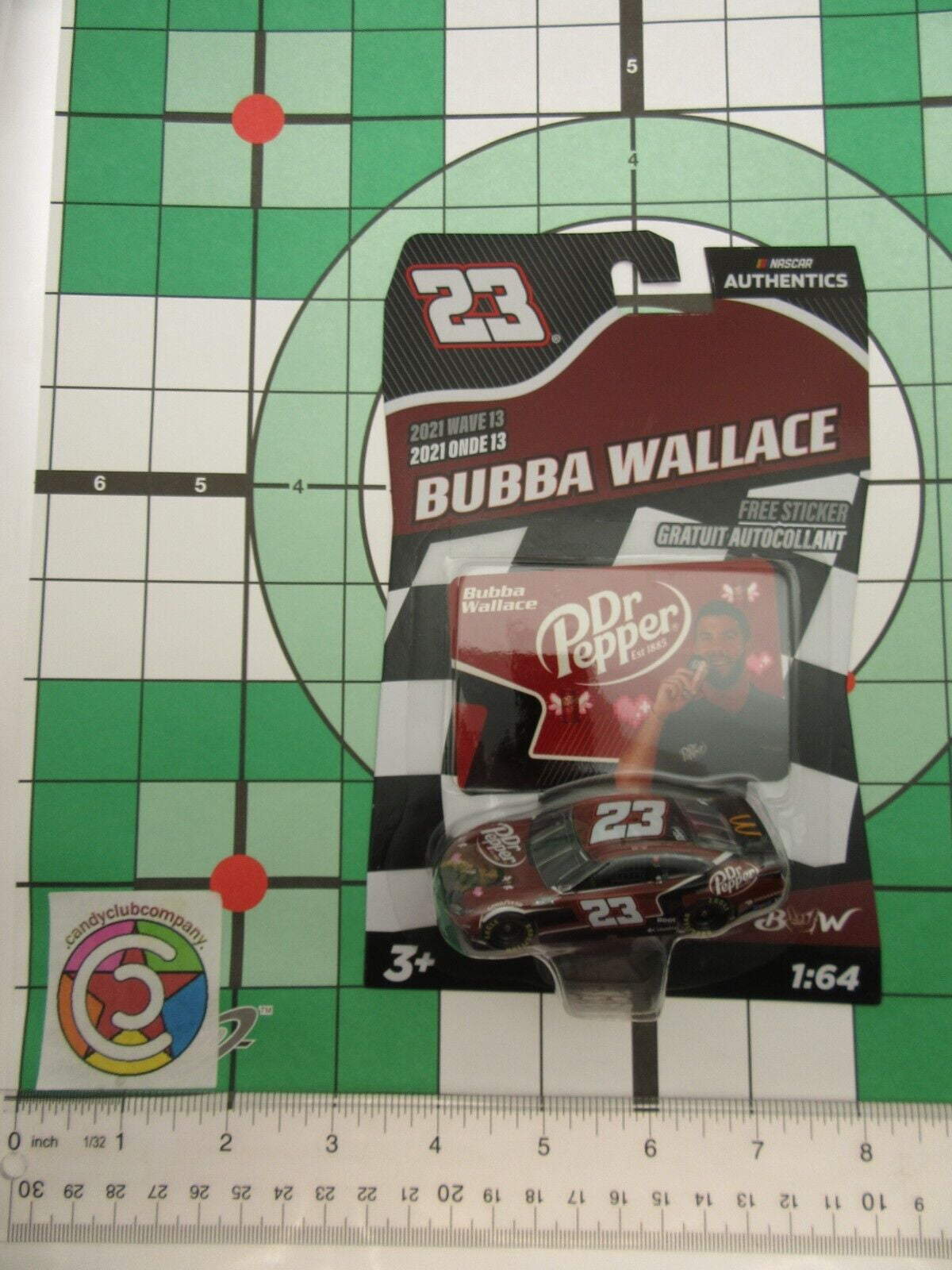 Bubba Wallace ~ Auto Ins~ NASCAR Authentics ~ w/Sticker ~ Die Cast 1:64 Scale