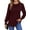 Burgundy, variant on OALUXE Pleated Blouses for Women Long Sleeve Shirts Dressy Casual Tunic Tops with Smocked Cuffs