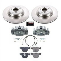 PowerStop Rear Stock Replacement Brake Pad and Rotor Kit with Calipers Fits: BMW Select Models KCOE7087