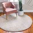 thumbnail image 2 of Unique Loom 3146001 5 x 5 ft. Davos Shag Round Rug, Linen, 2 of 4