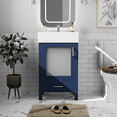 thumbnail image 5 of Harper & Bright Designs 20" Small Bathroom Vanity with Sink, Bathroom Vanity Cabinet with Ceramic Top and Storage Drawer, Blue, 5 of 20