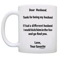 thumbnail image 2 of ThisWear Husband Gift Ideas If I Had a Different Husband I'd Kick Him in Face Perfect Gifts for Husband Gift Set 11 ounce 2 Pack Coffee Mugs, 2 of 4