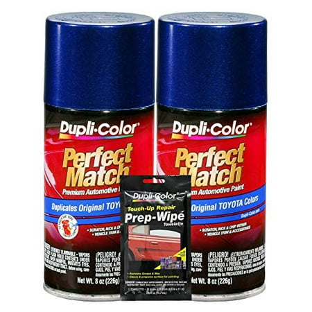 Dupli-Color Stellar Blue Pearl Toyota Exact-Match Automotive Paint - 8 oz, Bundles Prep Wipe (3 (Best Way To Match Paint Color)