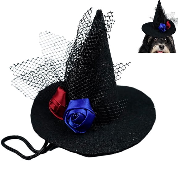 YINTINY Halloween Cat Dog Witch Hat, Halloween Costume Witches Hats, Adjustable Halloween Costume Dress Up Headwear