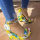 thumbnail image 4 of Zapatos planos de moda para mujer, sandalias informales de tacón de cuña hueca, zapatos de talla grande Wmkox8yii sa1466, 4 of 8