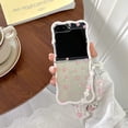 thumbnail image 2 of Case for Samsung Galaxy Z Flip 6 with Chain,Kawaii Floral Pattern Shockproof Protective Cover, Anti-Fall Phone Shell for Girls Women (Pink), 2 of 14