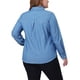thumbnail image 3 of Camisa de mezclilla casual de manga larga con cuello de punto para mujer de tallas grandes Agnes Orinda 1X azul mezclilla, 3 of 6