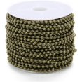 thumbnail image 1 of 10 Yards Beaded Pull Chain Extension Steel Ball Spool Extension DIY Jewelry Making Accessories Connector,Ancient Green 2.4mm, 1 of 1