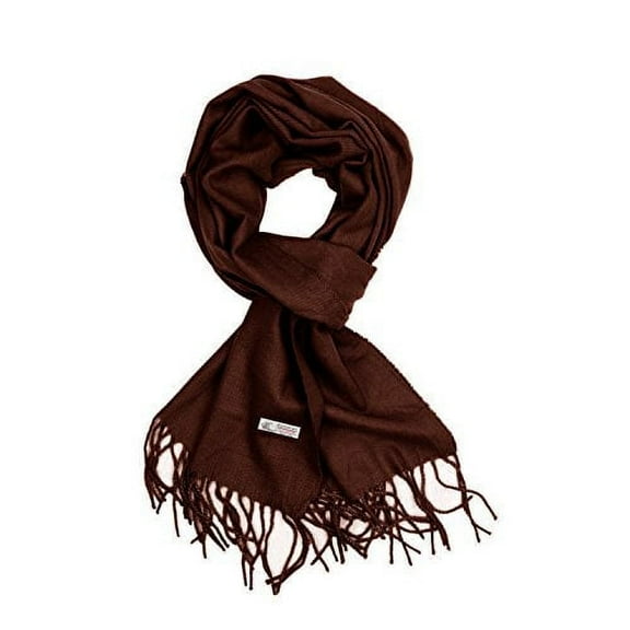 TZ Promise Men Women's Brown Scarves Solid Plain Classic Soft Long for Winter Warm