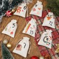 thumbnail image 4 of Bolsas de tela reutilizables con cordón para la cuenta regresiva de Navidad, calendario de Adviento de 24 días con diseños navideños de acuarela | Pequeñas bolsas de regalo para niños, dulces,, 4 of 5