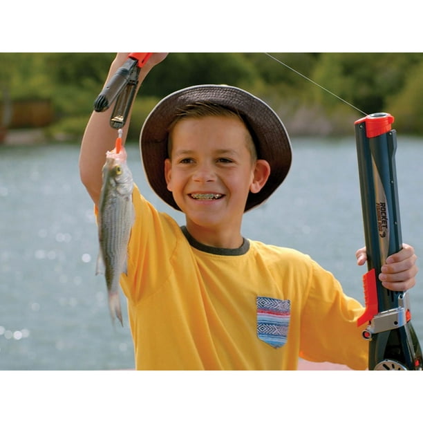Goliath Kids Rocket Fishing Pole Rod & Reel w/ 3 Plastic Rocket Safety  Bobbers 