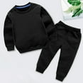 thumbnail image 3 of Tracksuit Jogging Outfits Set Long Sleeve Crewneck Black Casual Pullover Sweatshirt and Active Jogger Pants 2 Piece Winter Clothes Girl Clothes 9-10 Years Boys Girls Fashion, 3 of 3