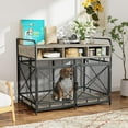 thumbnail image 4 of LEMBERI Dog Crate Furniture Large Breed,Wodeen Large Dog Kennel Indoor End Table,Heavy Duty Dog Crate,Decorative Pet Crate Dog Cage (Gray), 4 of 8